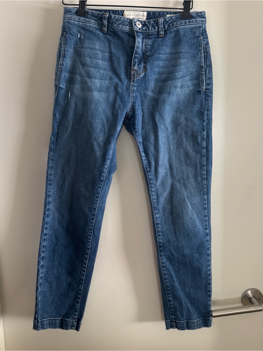 Nili Lotan Blue Straight-Leg Jeans